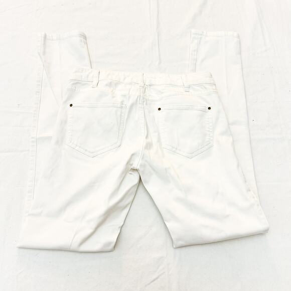 Club Monaco White Motorcycle Denim Jean Skinny Leg Size 28 - Picture 5 of 8